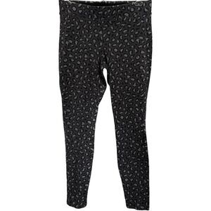 Old Navy Dark Gray & Black Leopard Print High Rise Stretch Leggings. Medium.